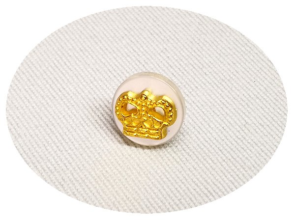 画像1: ドール用  飾りボタン(王冠)／2.ゴールド (1)