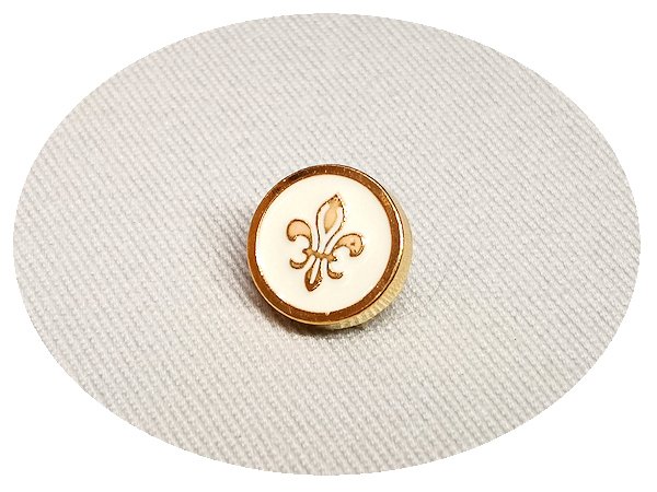 画像1: ドール用  飾りボタン(エンブレム)／4.白×ゴールド (1)