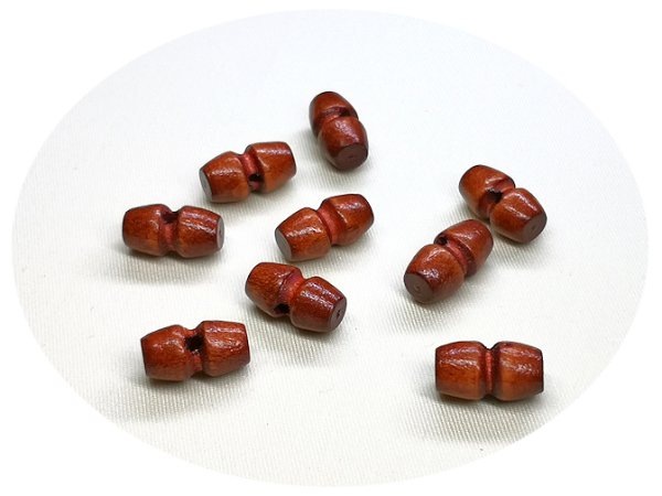 画像1: 木製ダッフルボタン／赤茶【10個入】 (1)