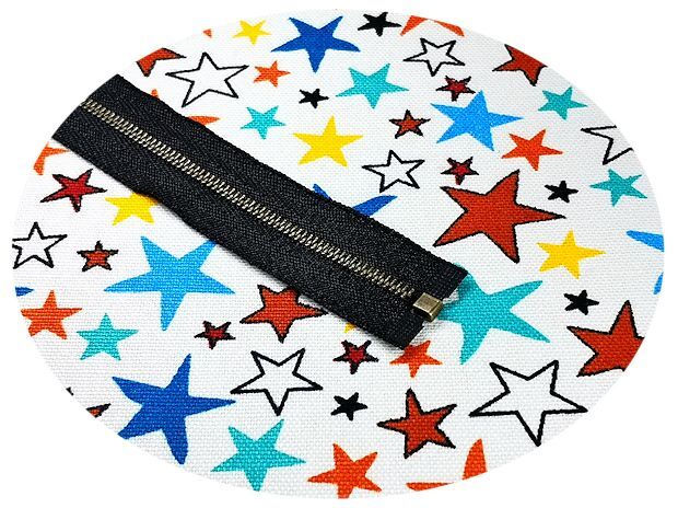 ドール用 15cmミニオープンファスナー(アンティークゴールド)／黒 - Pb'-factory webshop