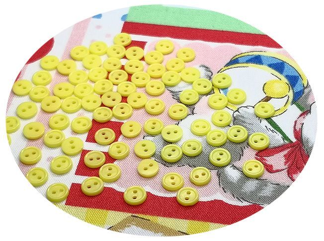 ドール用  6mmボタン／6.レモンイエロー