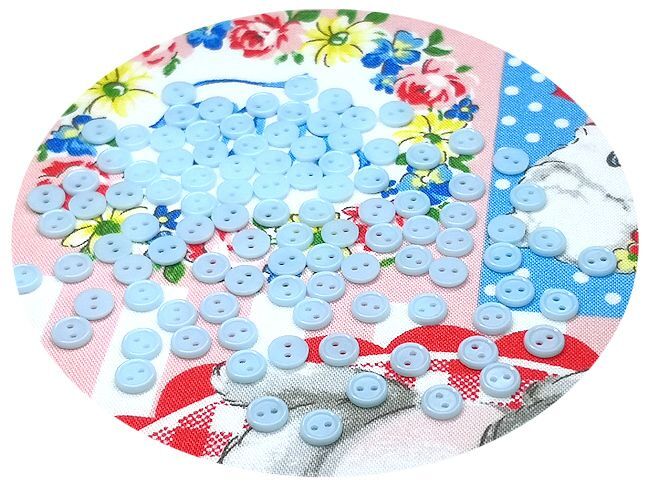 ドール用  6mmボタン／10.薄水色