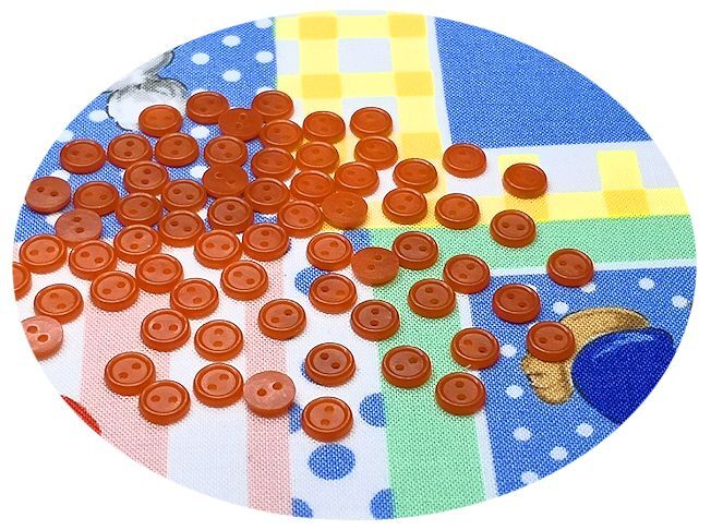 ドール用  6mmボタン／21.朱赤
